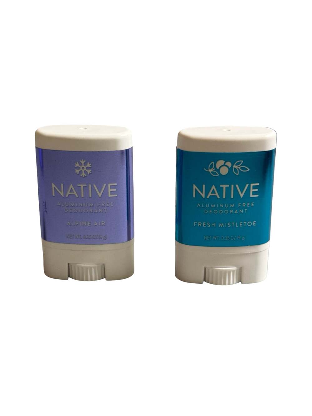 Native Aluminum Free Deodorant Mini Set Alpine Air & Fresh Mistletoe 0.35 oz